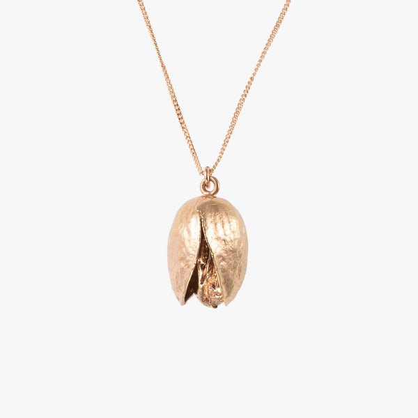 Rose Gold Pistachio Nut Necklace